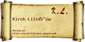 Kirch Liliána névjegykártya